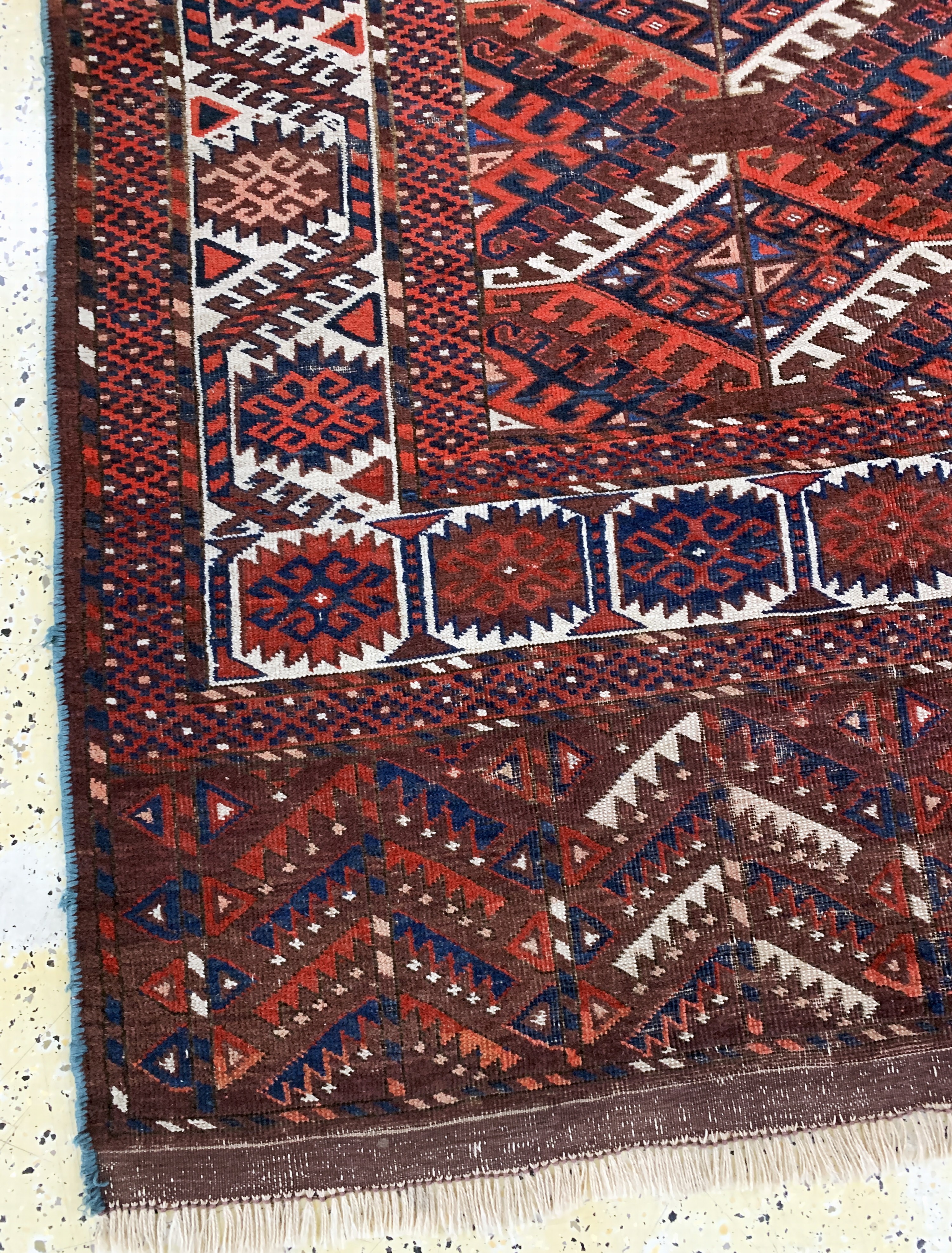 Detail f: Jomud"Hauptteppich", Turkmenistan, Anfang 20.Jhd, Wolle auf Wolle, ca. 315 x 200 cm, EHZ: 3