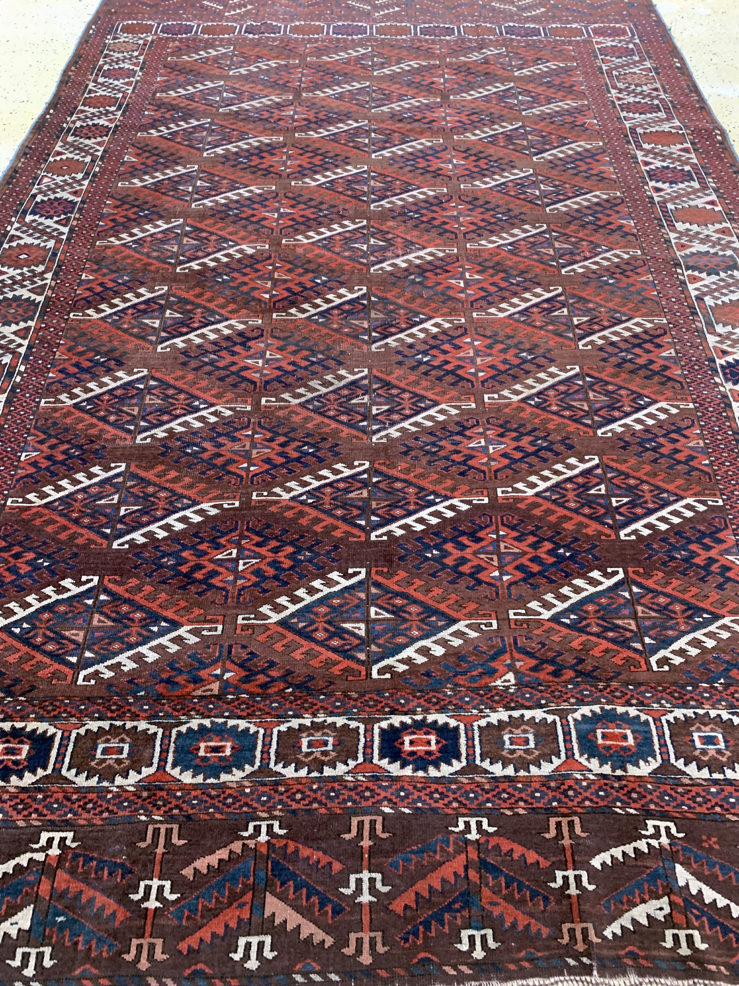 Detail h: Jomud"Hauptteppich", Turkmenistan, Anfang 20.Jhd, Wolle auf Wolle, ca. 315 x 200 cm, EHZ: 3