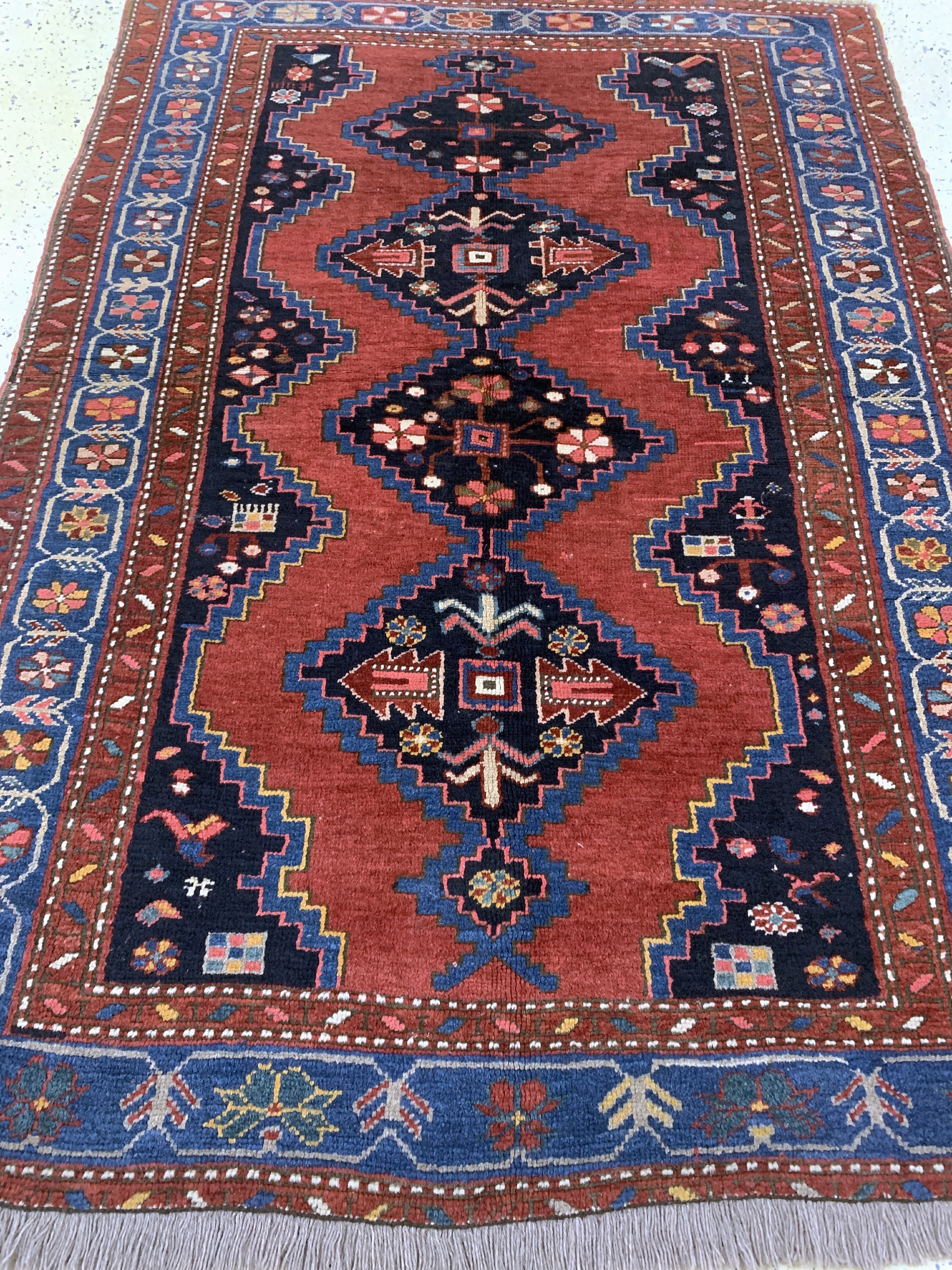 Detail e: Karabagh antik, Kaukasus, um 1900, Wolle auf Wolle, ca. 192 x 134 cm, EHZ: 2