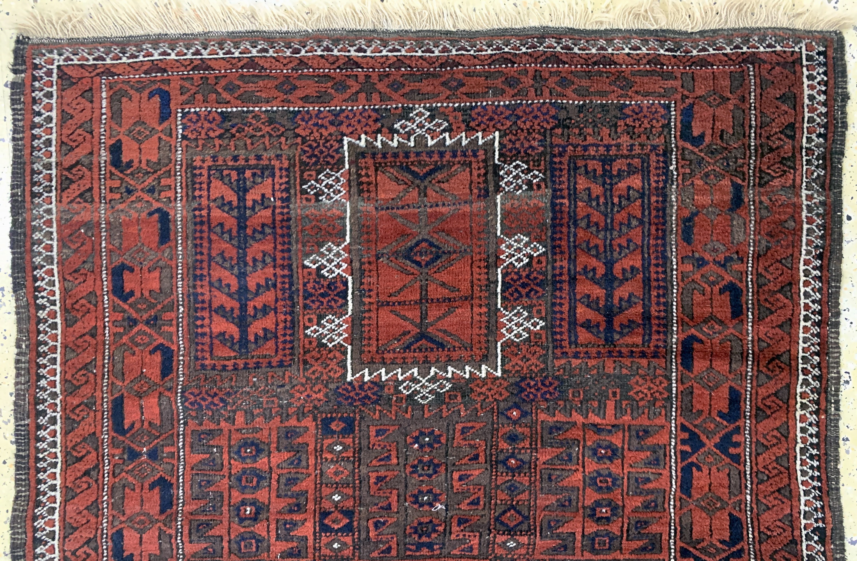 Detail a: Belutsch antik, Persien, 19.Jhd, Wolle auf Wolle, ca. 212 x 120 cm, EHZ: 3