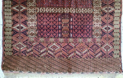 27093812b - Tekke Engsi antik, Turkmenistan, 19.Jhd, Wolle auf Wolle, ca. 163 x 130 cm, EHZ: 2-3 ...