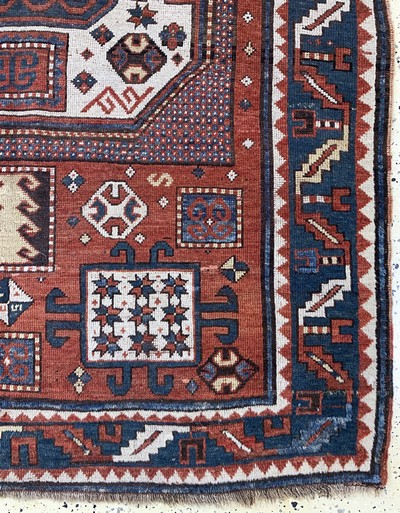 27093845a - ´Karachoph-Kazak´antik, Kaukasus, 19.Jhd, Wolle auf Wolle, ca. 215 x 150 cm, EHZ: 2-3 ...