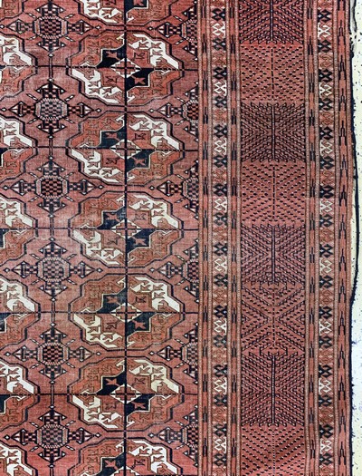 27093873d - Tekke#´main carpet#´antique, Turkmenistan, 19th century, wool on wool, approx. 290 x 225 ...