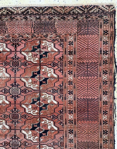 27093873g - Tekke#´main carpet#´antique, Turkmenistan, 19th century, wool on wool, approx. 290 x 225 ...