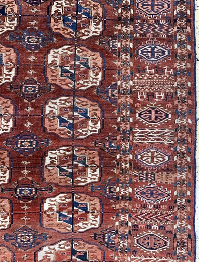 27093874d - Tekke´Hauptteppich´antik, Turkmenistan, 19.Jhd, Wolle auf Wolle, ca. 280 x 217 cm, EHZ: ...