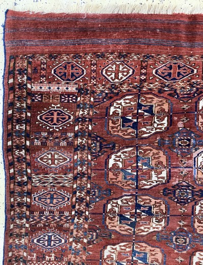 27093874e - Tekke´Hauptteppich´antik, Turkmenistan, 19.Jhd, Wolle auf Wolle, ca. 280 x 217 cm, EHZ: ...