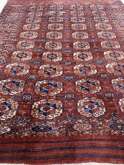 27093874h - Tekke´Hauptteppich´antik, Turkmenistan, 19.Jhd, Wolle auf Wolle, ca. 280 x 217 cm, EHZ: ...