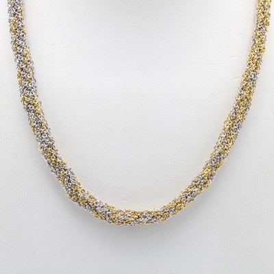 Image Collier aus verflochtenen Ankerketten, WG/GG 750/000, im WG/GG Farbverlauf, massive, ...