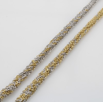 27093879b - Collier aus verflochtenen Ankerketten, WG/GG 750/000, im WG/GG Farbverlauf, massive, ...