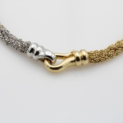 27093879c - Collier aus verflochtenen Ankerketten, WG/GG 750/000, im WG/GG Farbverlauf, massive, ...