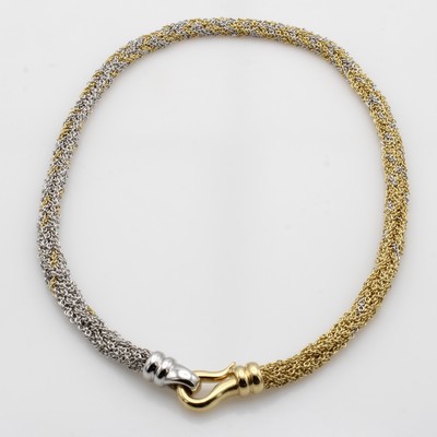 27093879d - Collier aus verflochtenen Ankerketten, WG/GG 750/000, im WG/GG Farbverlauf, massive, ...