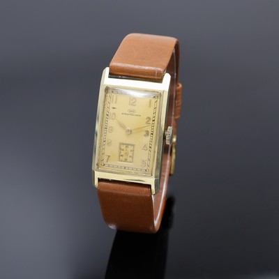 Image IWC Armbanduhr in GG 585/000, Schweiz um 1937, Handaufzug, Scharniergeh., Zifferbl. ...