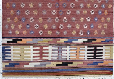 27093881a - Ghaschgai Kelim antik, Persien, um 1900, Wolle auf Wolle, ca. 197 x 135 cm, EHZ: 2 ...