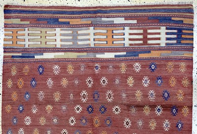 27093881b - Ghaschgai Kelim antik, Persien, um 1900, Wolle auf Wolle, ca. 197 x 135 cm, EHZ: 2 ...
