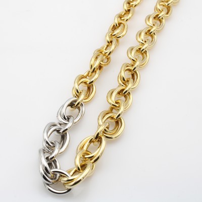 27093894a - Collier, GG/WG 750/000, z.T. Zwillingsanker-glieder und 3 Glieder in WG Karabinerschl., ...