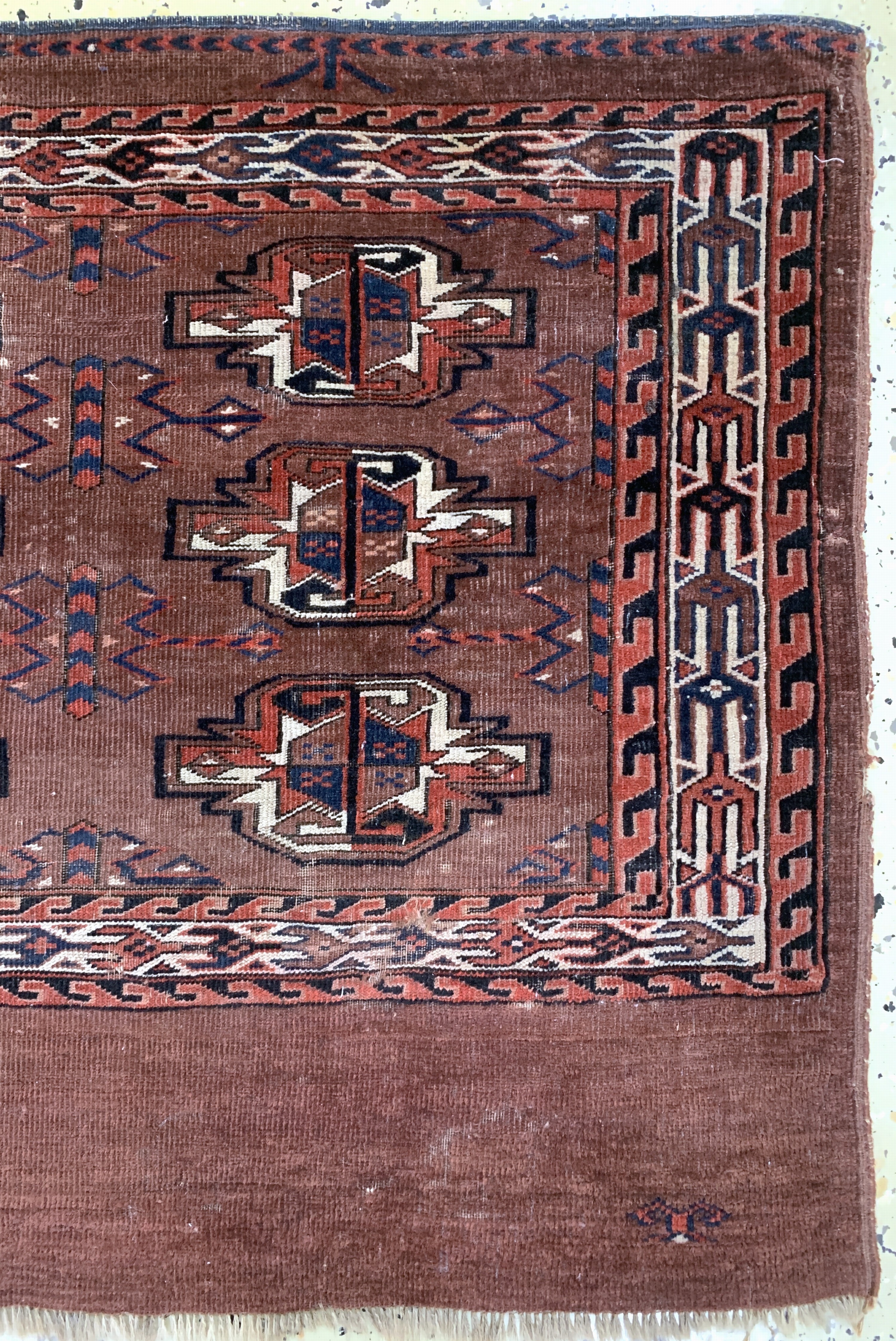 Detail a: Tekke Tschowal antik, Turkmenistan, 19.Jhd,Wolle auf Wolle, ca. 123 x 76 cm, EHZ: 4