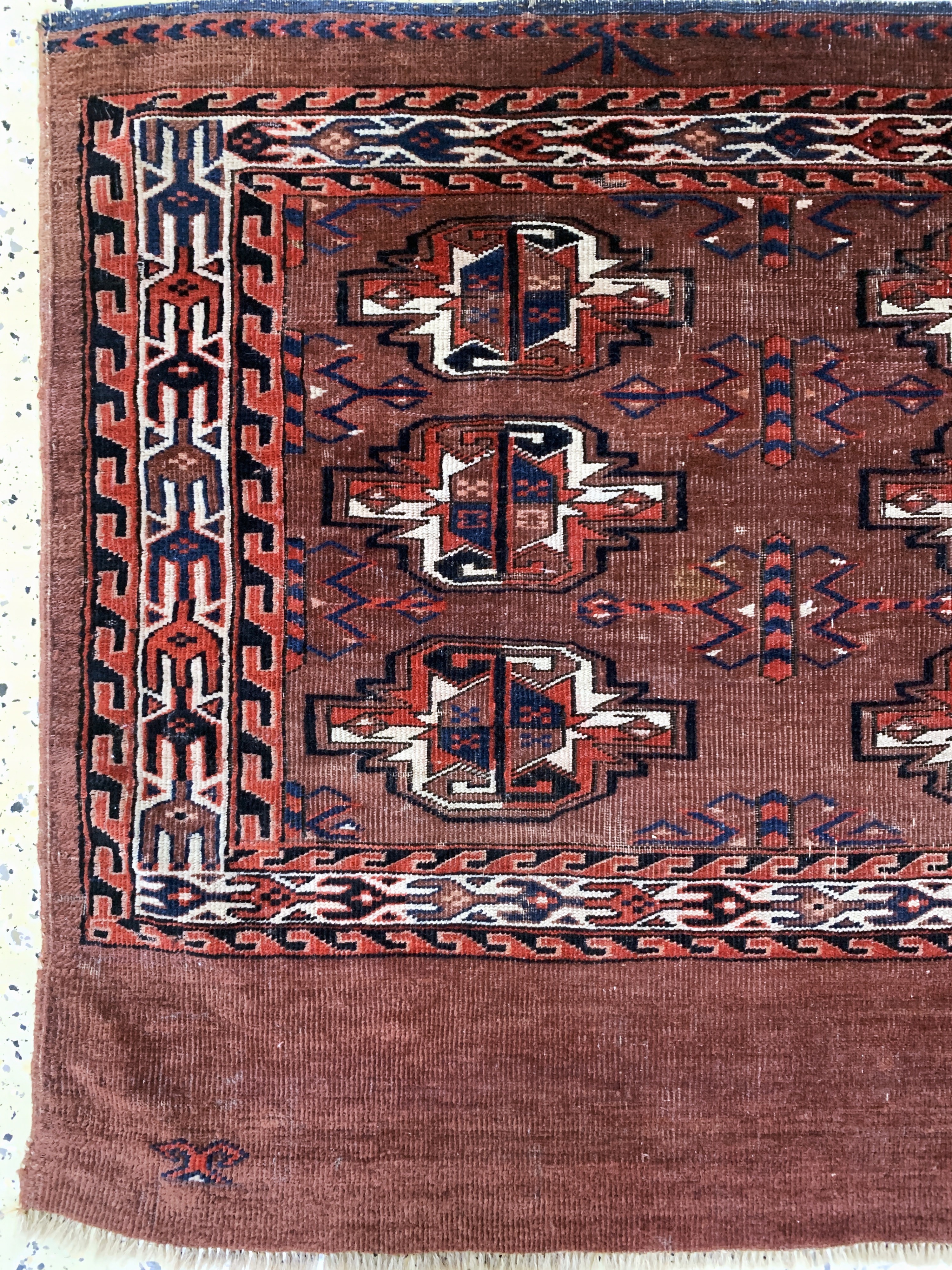 Detail c: Tekke Tschowal antik, Turkmenistan, 19.Jhd,Wolle auf Wolle, ca. 123 x 76 cm, EHZ: 4