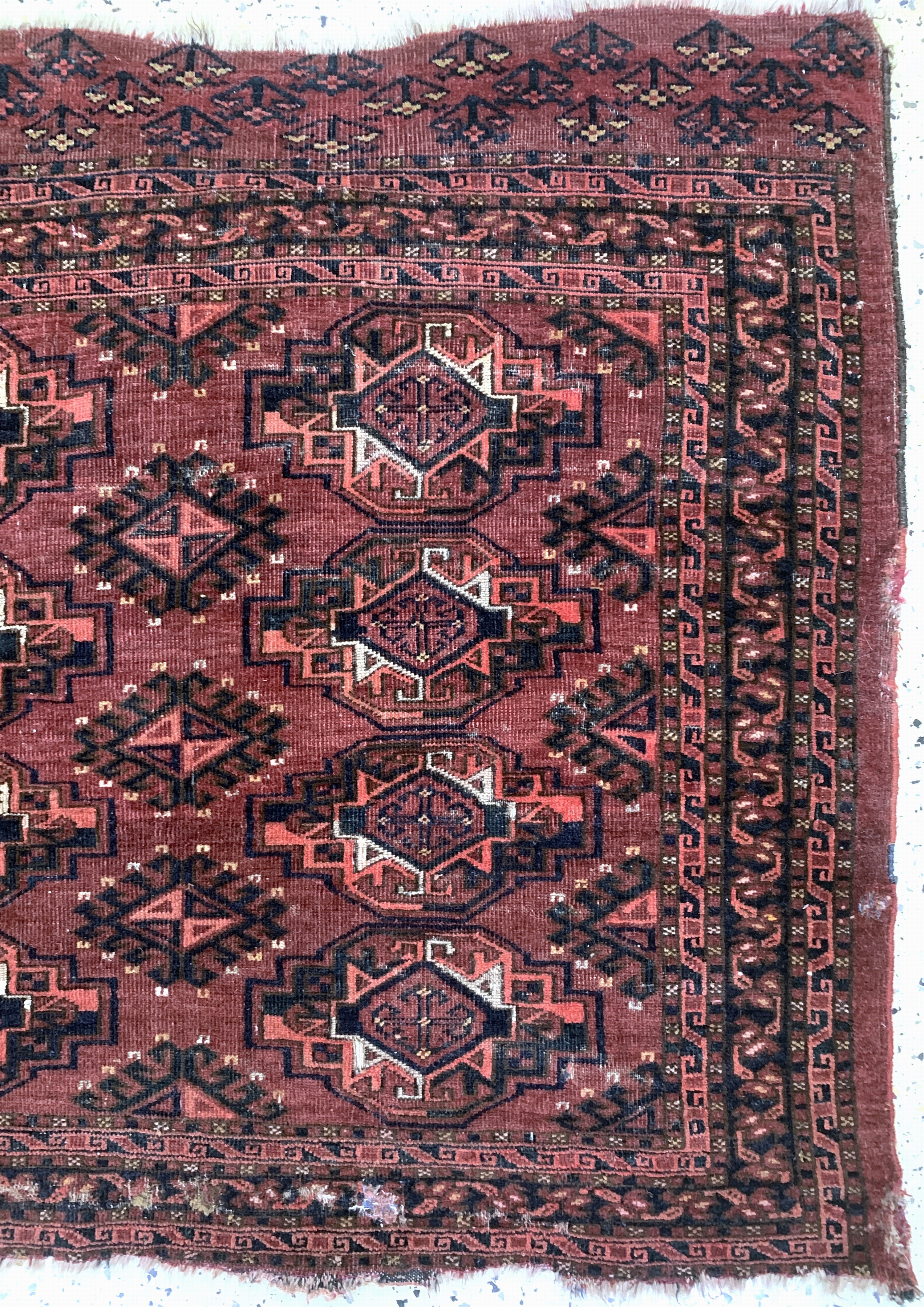 Detail a: Yomud Tschowal antik, Turkmenistan, 19.Jhd,Wolle auf Wolle, ca. 140 x 95 cm, EHZ: 4