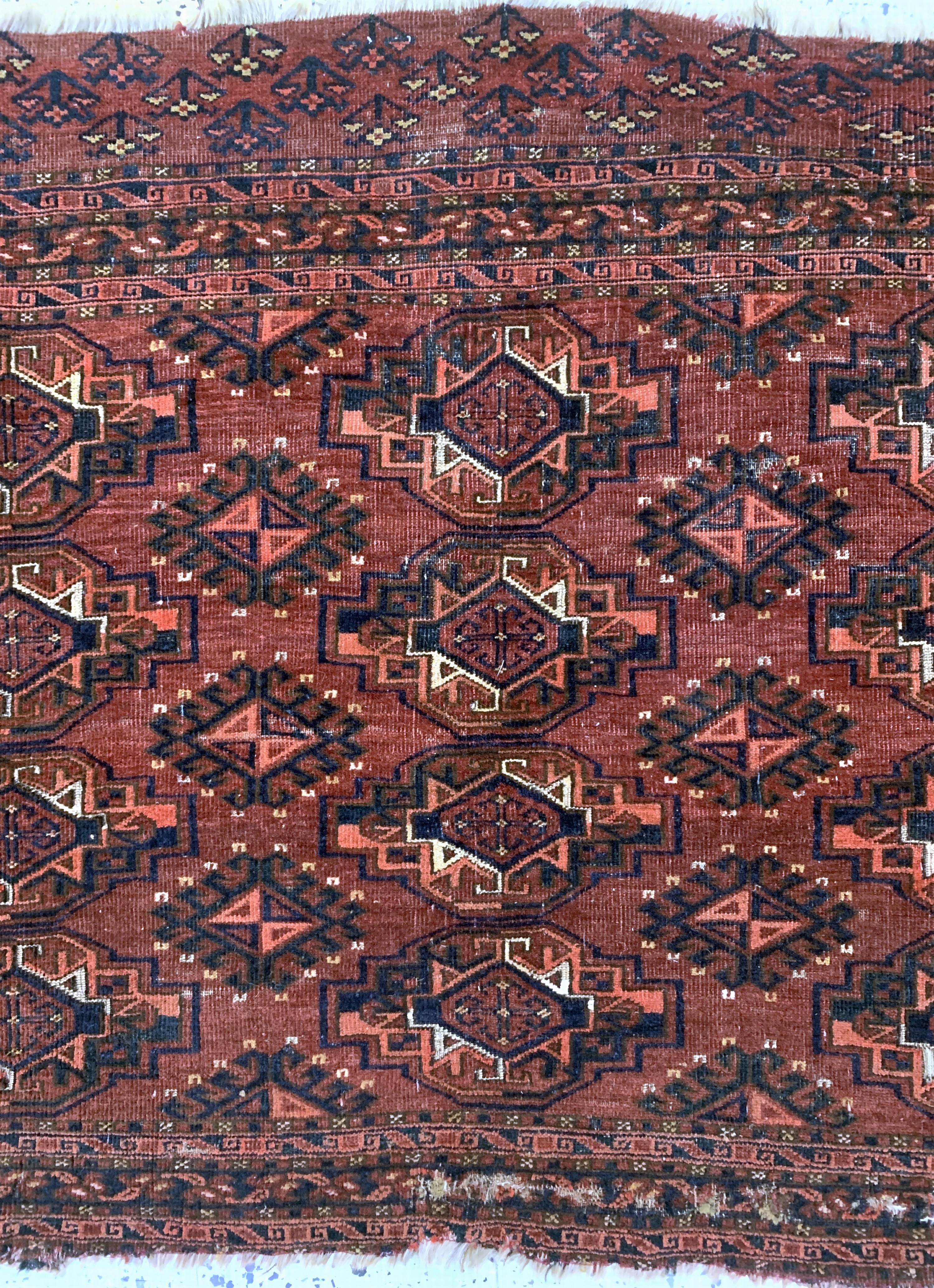Detail b: Yomud Tschowal antik, Turkmenistan, 19.Jhd,Wolle auf Wolle, ca. 140 x 95 cm, EHZ: 4