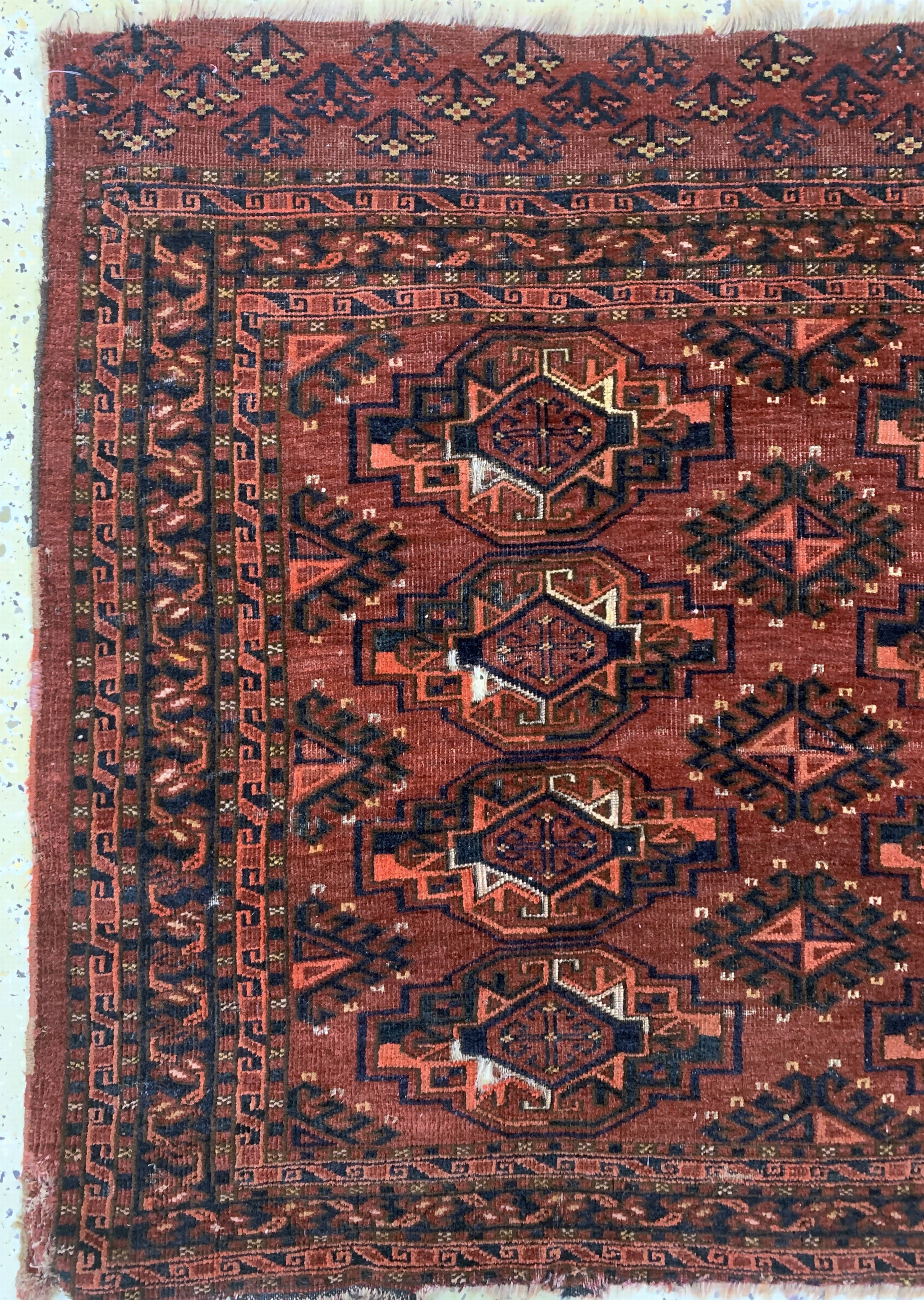 Detail c: Yomud Tschowal antik, Turkmenistan, 19.Jhd,Wolle auf Wolle, ca. 140 x 95 cm, EHZ: 4
