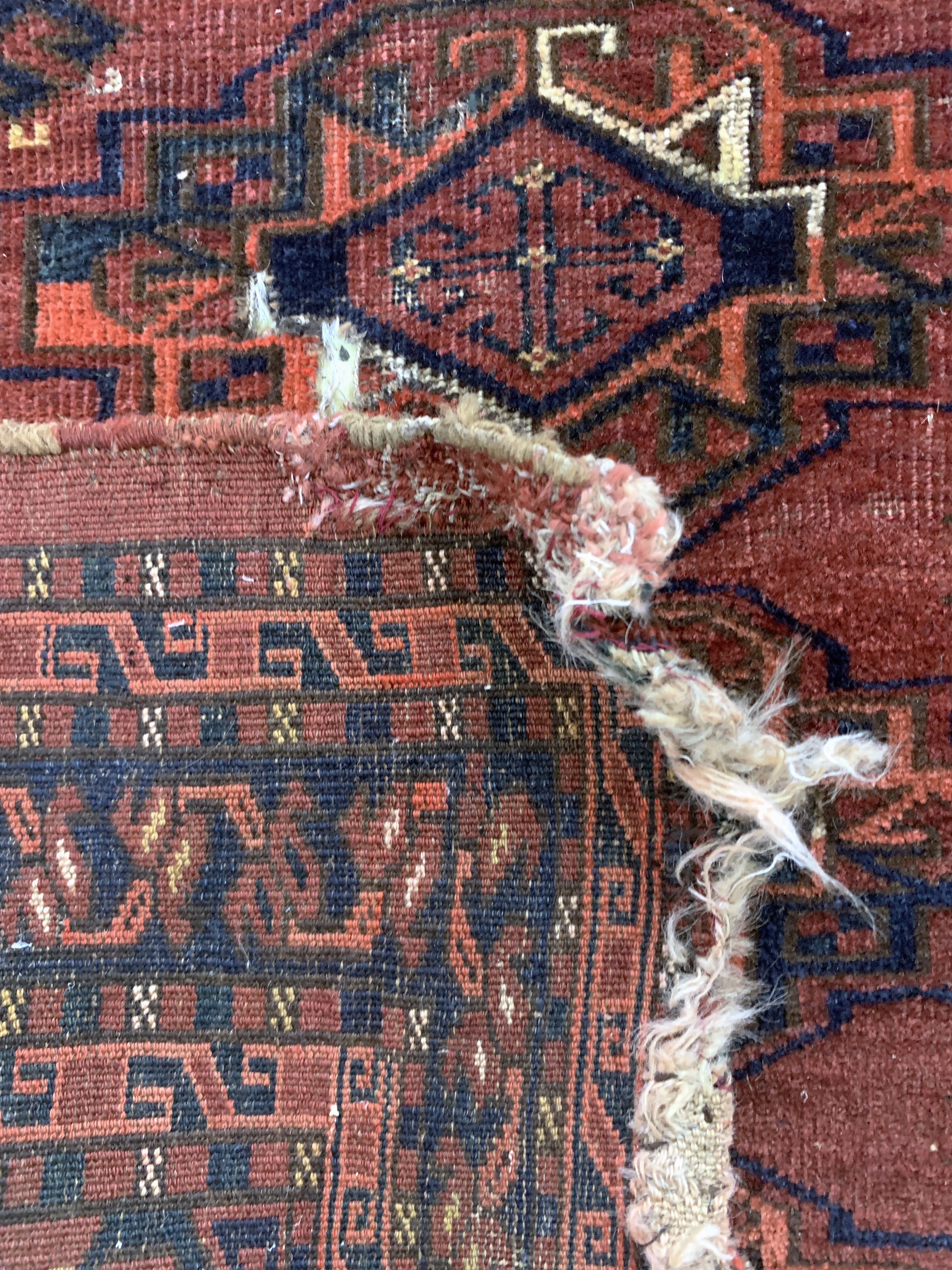Detail d: Yomud Tschowal antik, Turkmenistan, 19.Jhd,Wolle auf Wolle, ca. 140 x 95 cm, EHZ: 4