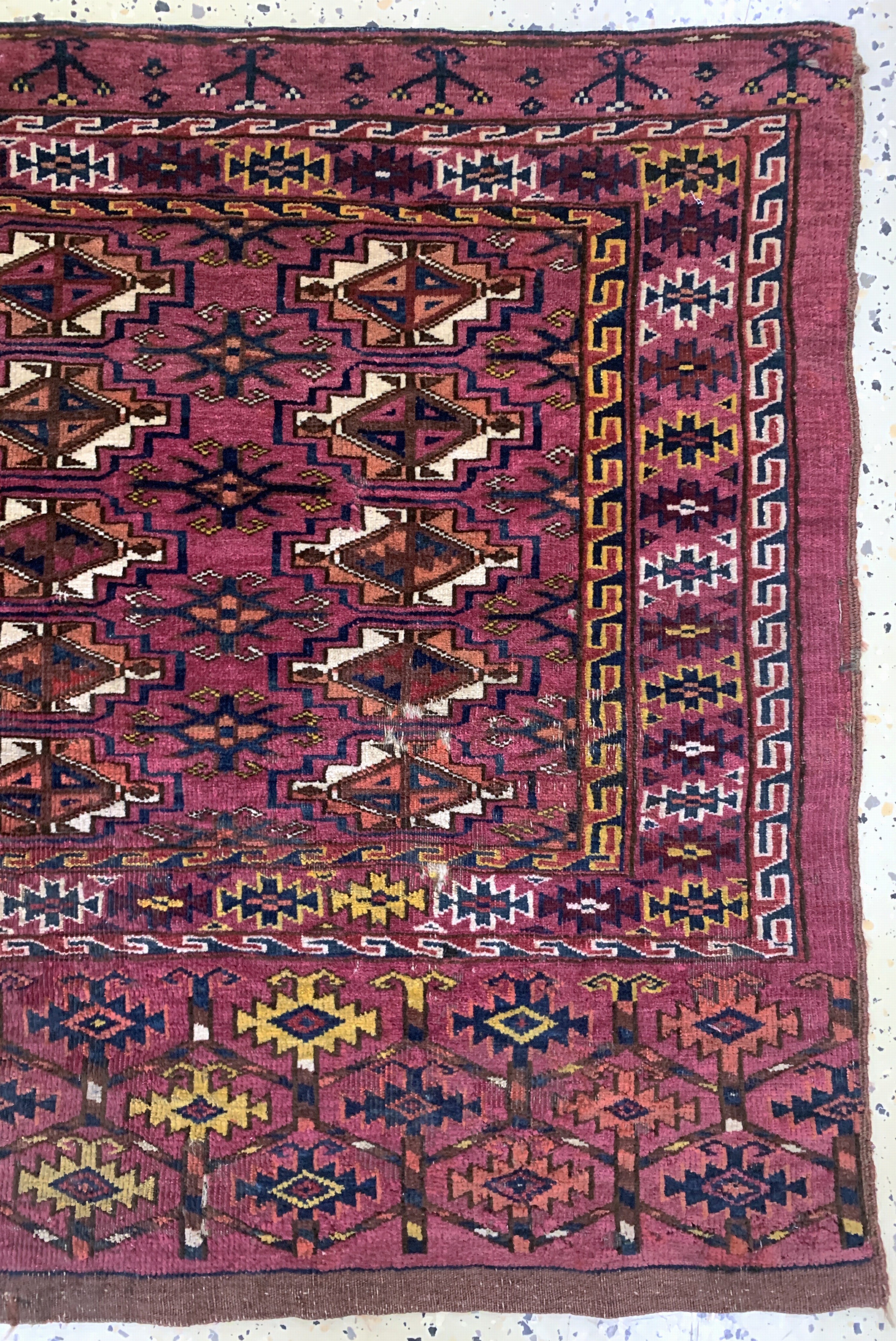 Detail a: Tekke Tschowal antik, Turkmenistan, um 1900, Wolle auf Wolle, ca. 122 x 78 cm, EHZ: 4
