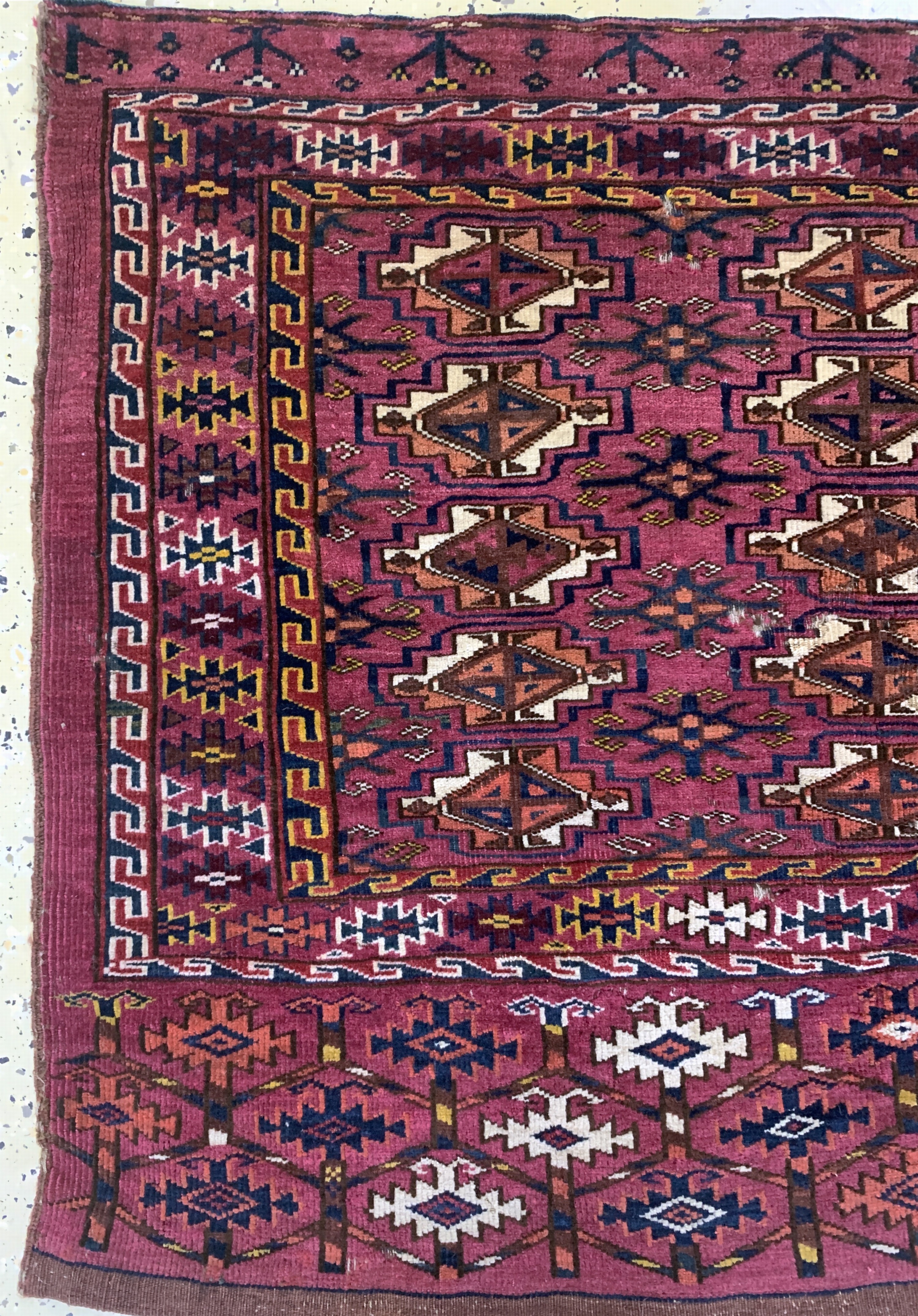 Detail c: Tekke Tschowal antik, Turkmenistan, um 1900, Wolle auf Wolle, ca. 122 x 78 cm, EHZ: 4