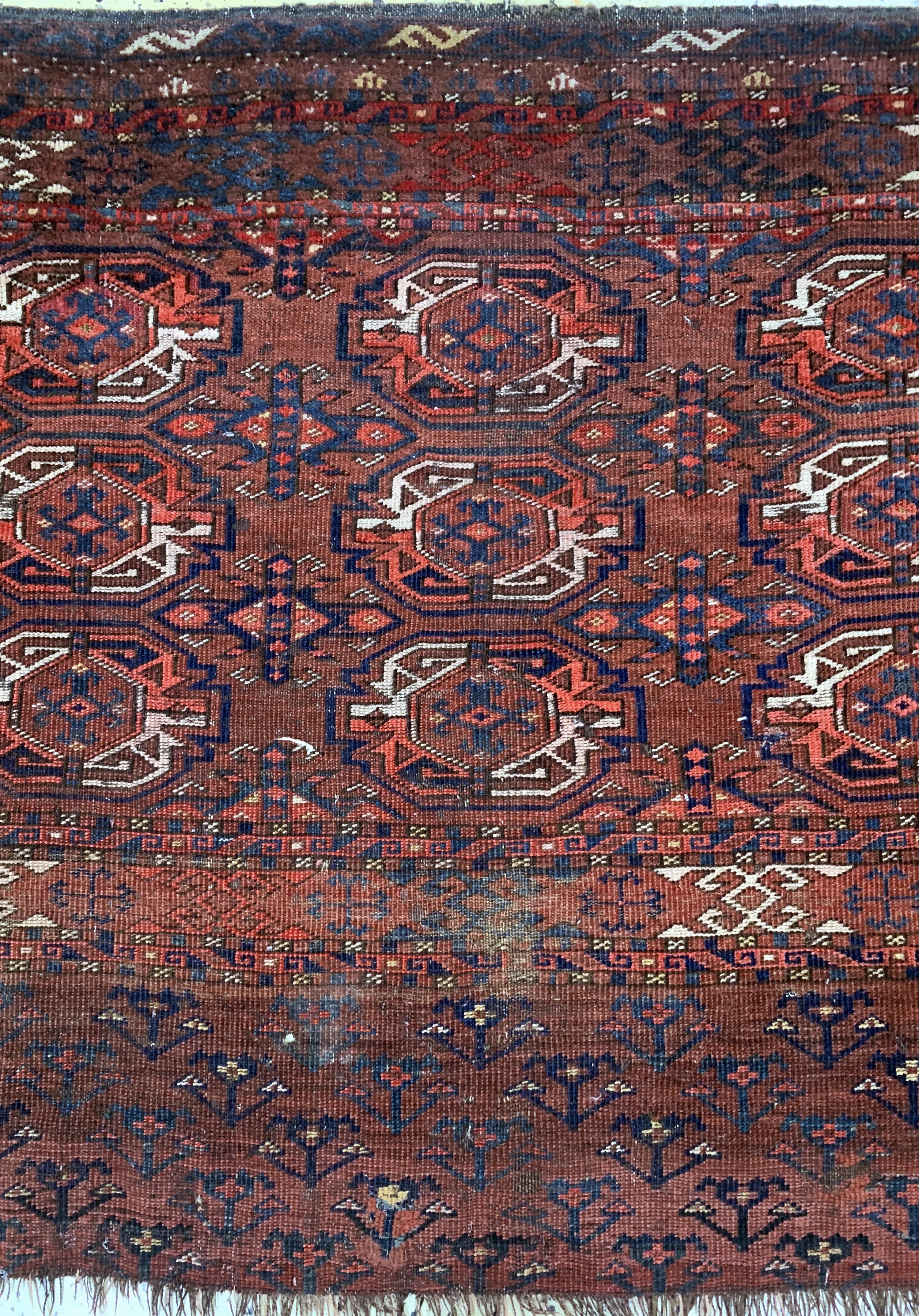 Detail b: Ersari Tschowal antik, Turkmenistan, 19.Jhd, Wolle auf Wolle, ca. 145 x 97 cm, EHZ:4