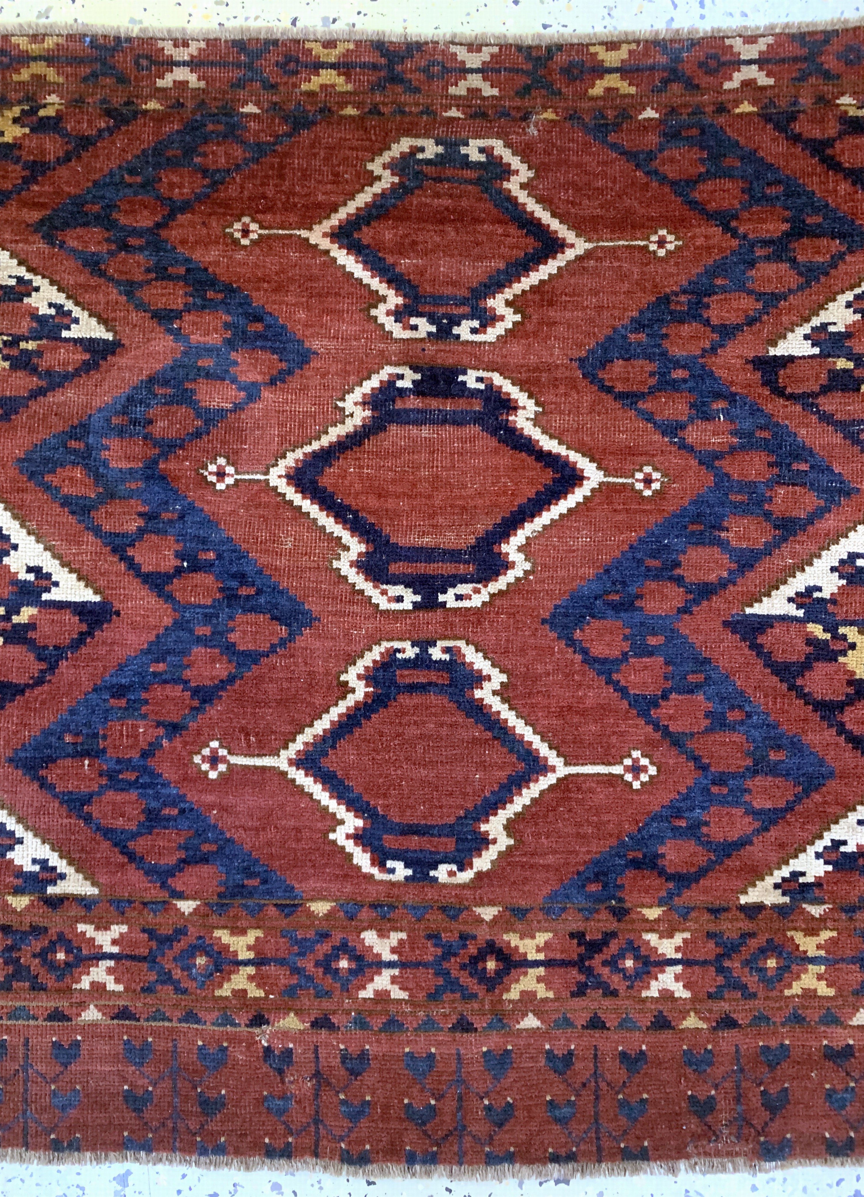 Detail b: Ersari Tschowal antik, Turkmenistan, 19.Jhd, Wolle auf Wolle, ca. 155 x 86 cm, EHZ:3