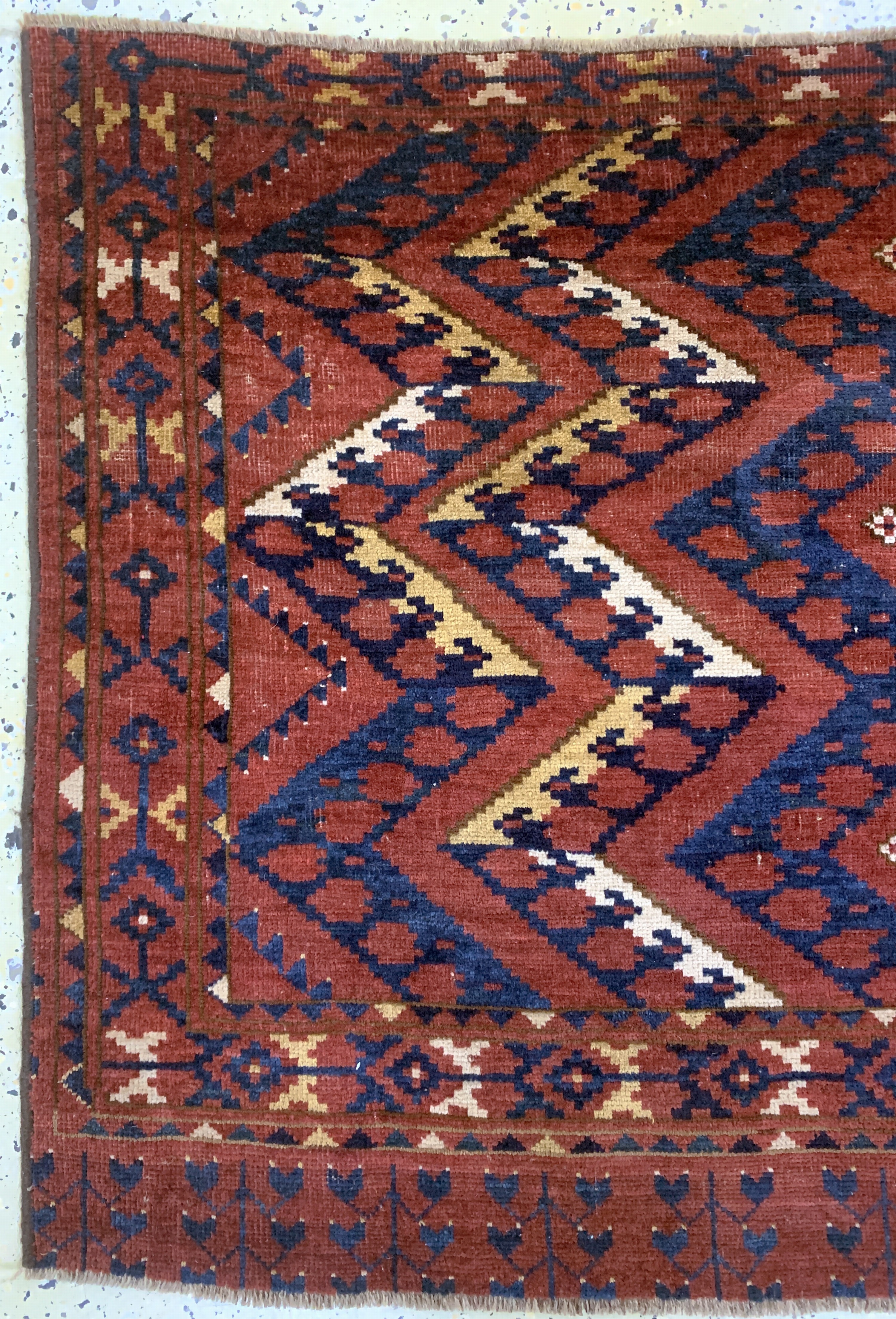 Detail c: Ersari Tschowal antik, Turkmenistan, 19.Jhd, Wolle auf Wolle, ca. 155 x 86 cm, EHZ:3
