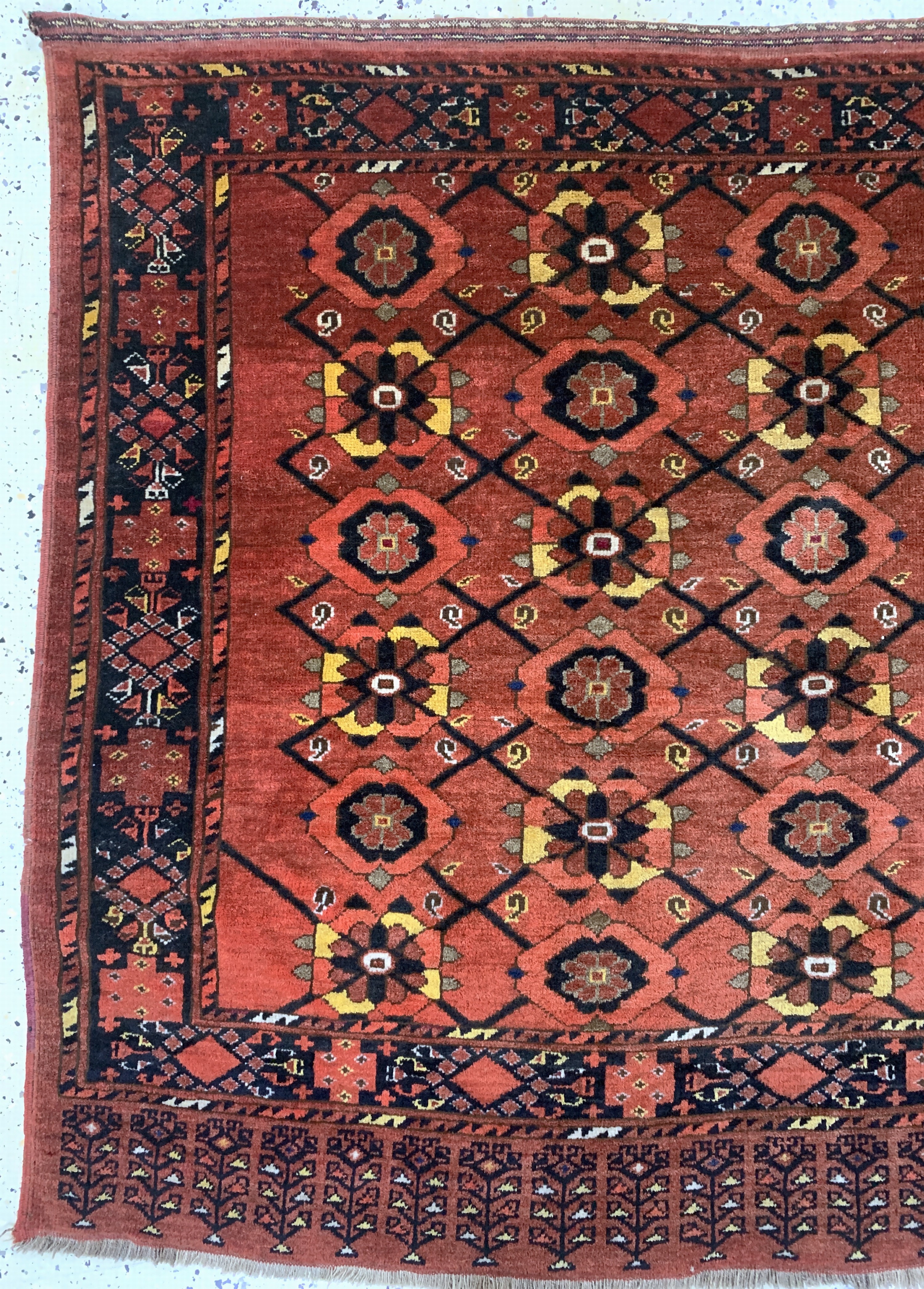 Detail b: Beschir Tschowal antik, Turkmenistan, 19.Jhd, Wolle auf Wolle, ca. 166 x 120 cm, EHZ: 2-3