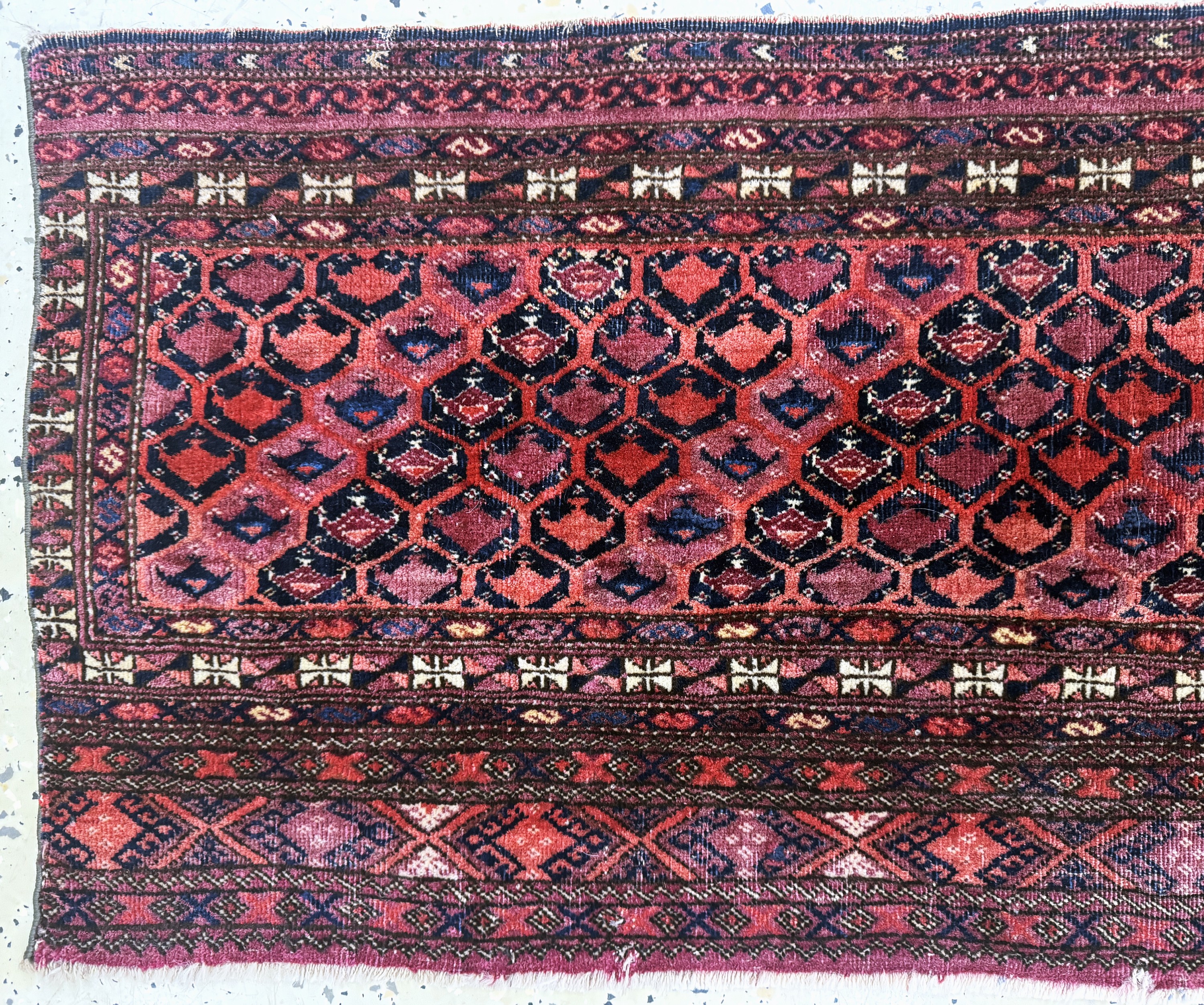 Detail a: Kizilayak Torba antik, Turkmenistan, 19.Jhd, Wolle auf Wolle, ca. 108 x 48 cm, EHZ:3