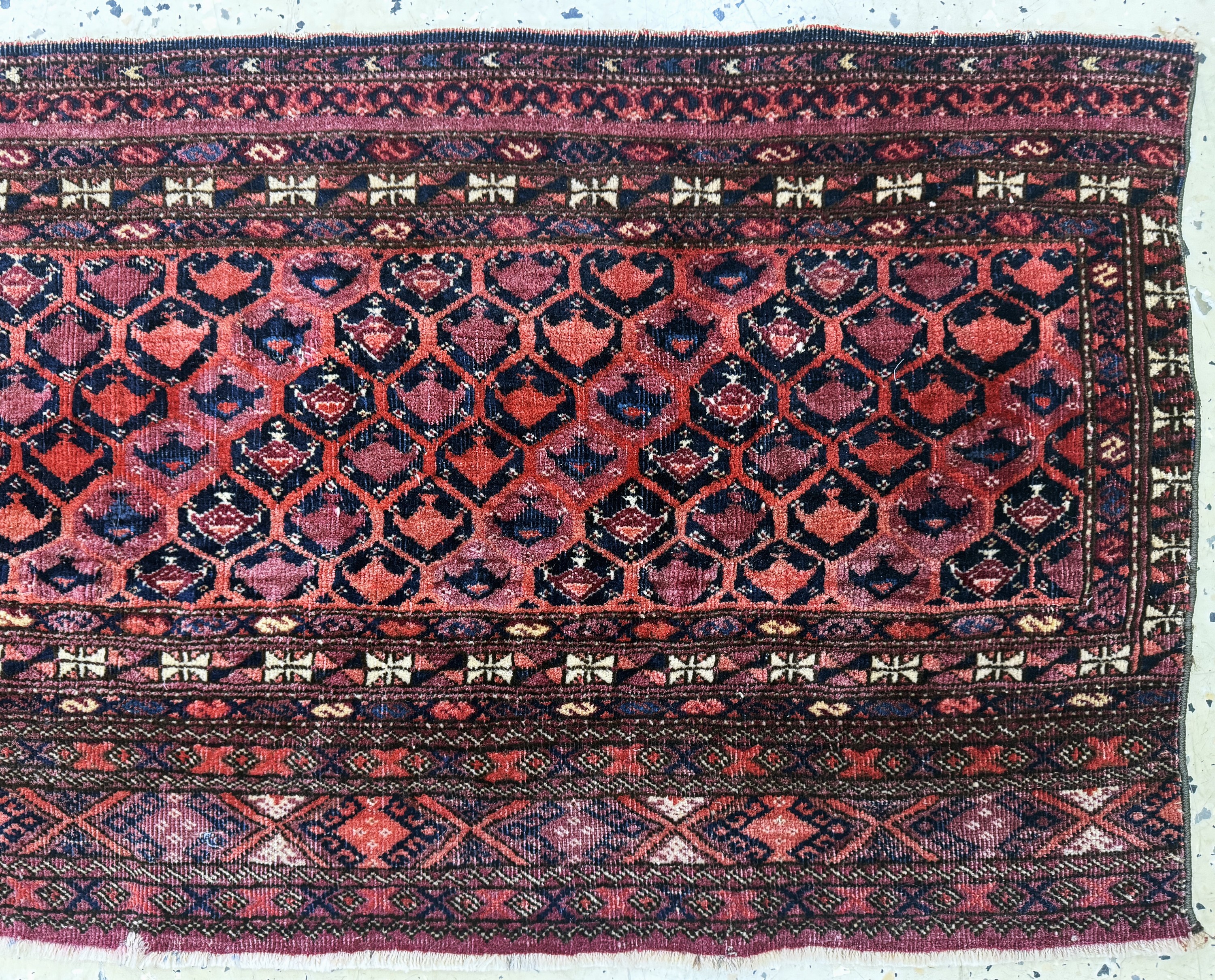 Detail b: Kizilayak Torba antik, Turkmenistan, 19.Jhd, Wolle auf Wolle, ca. 108 x 48 cm, EHZ:3