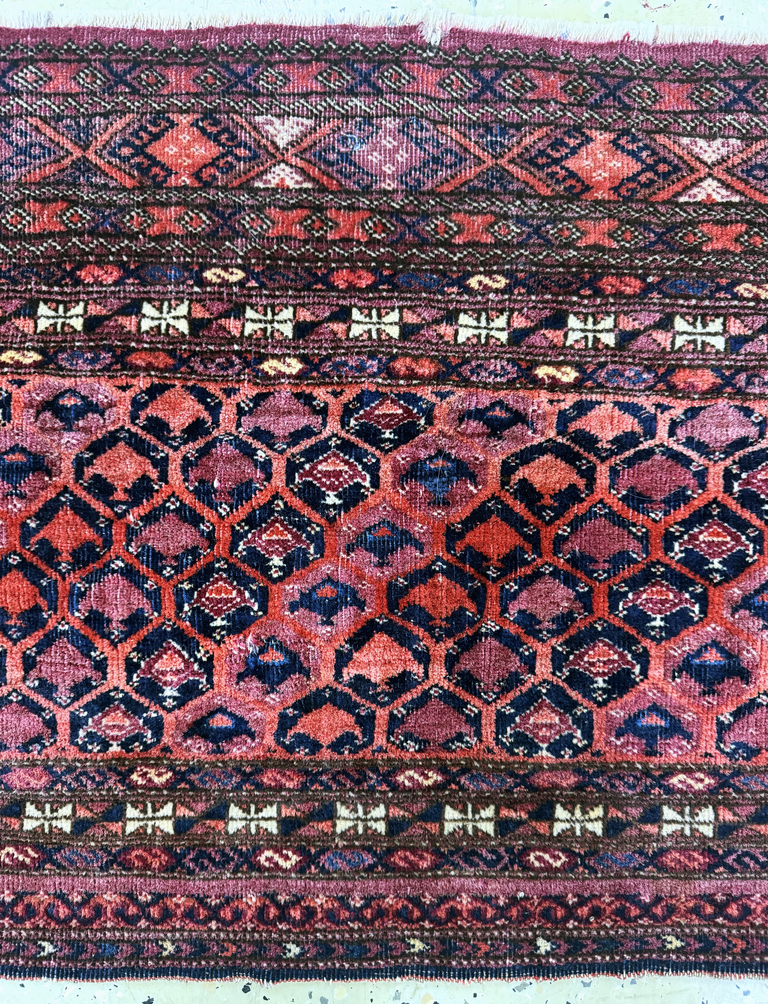 Detail c: Kizilayak Torba antik, Turkmenistan, 19.Jhd, Wolle auf Wolle, ca. 108 x 48 cm, EHZ:3