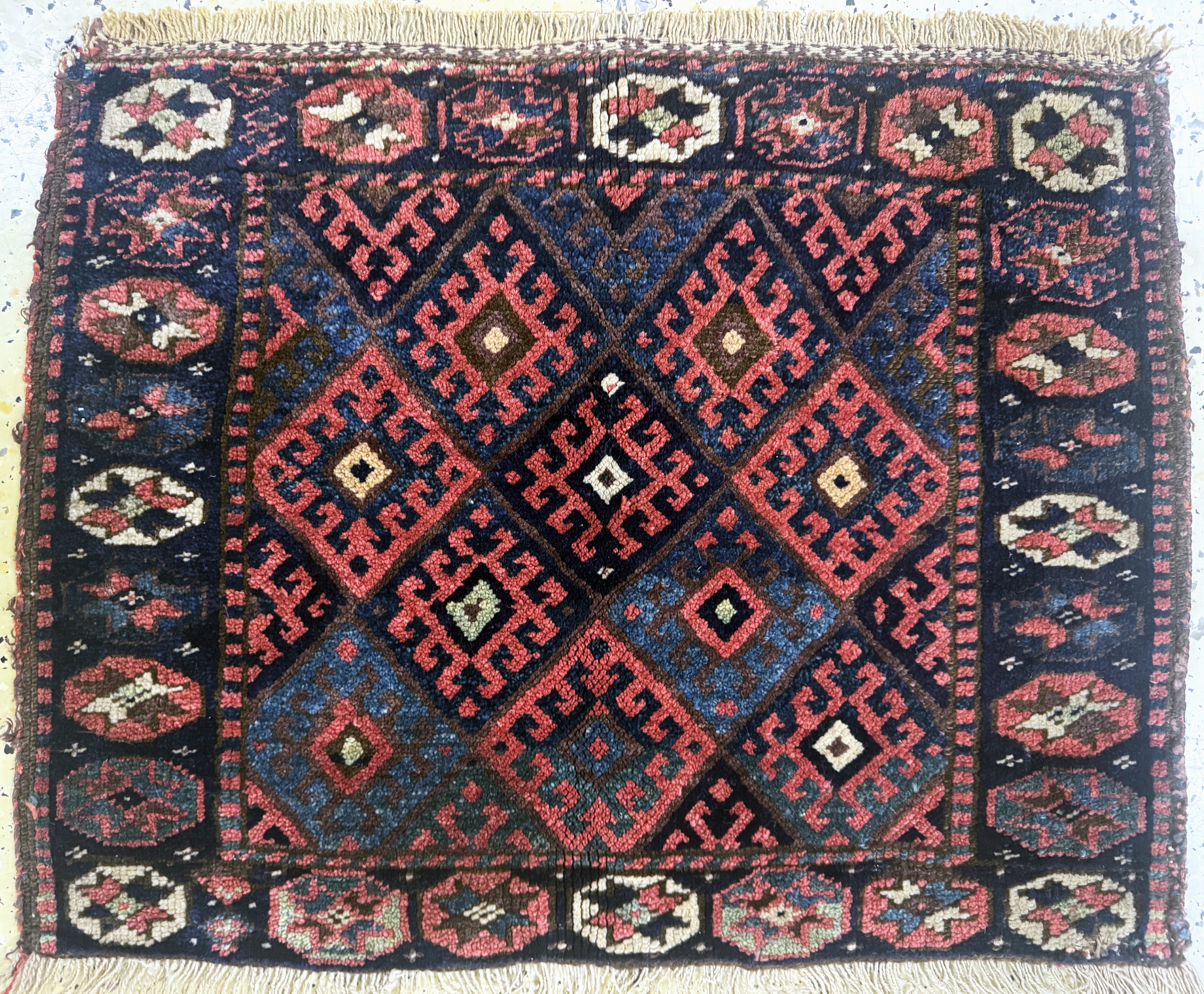 Detail a: 2 Lots"Jaf"antik, Persien, um 1900, Wolle auf Wolle, ca. 64 x 50 cm, EHZ: 2-3, (restauriert)