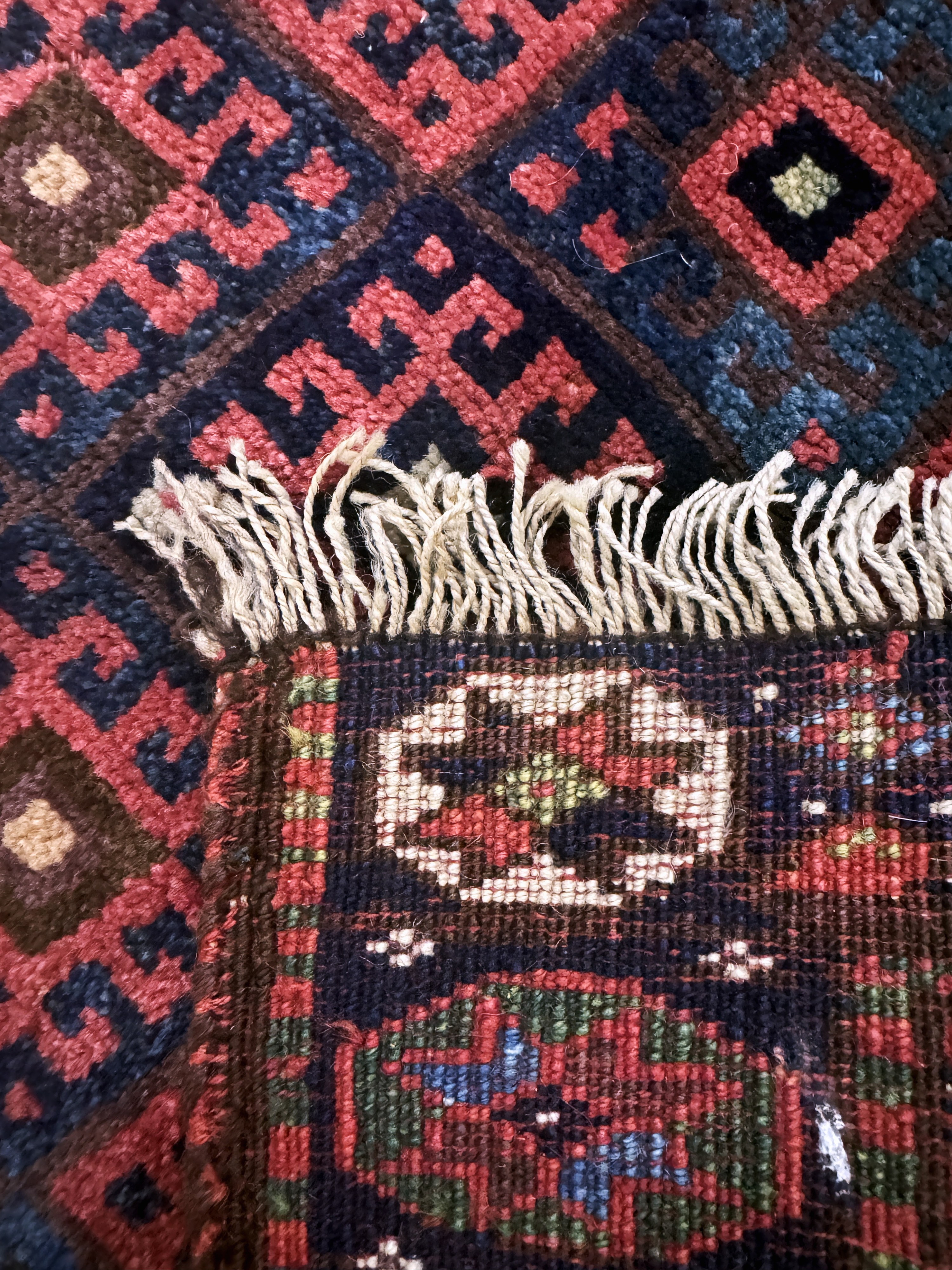 Detail b: 2 Lots"Jaf"antik, Persien, um 1900, Wolle auf Wolle, ca. 64 x 50 cm, EHZ: 2-3, (restauriert)