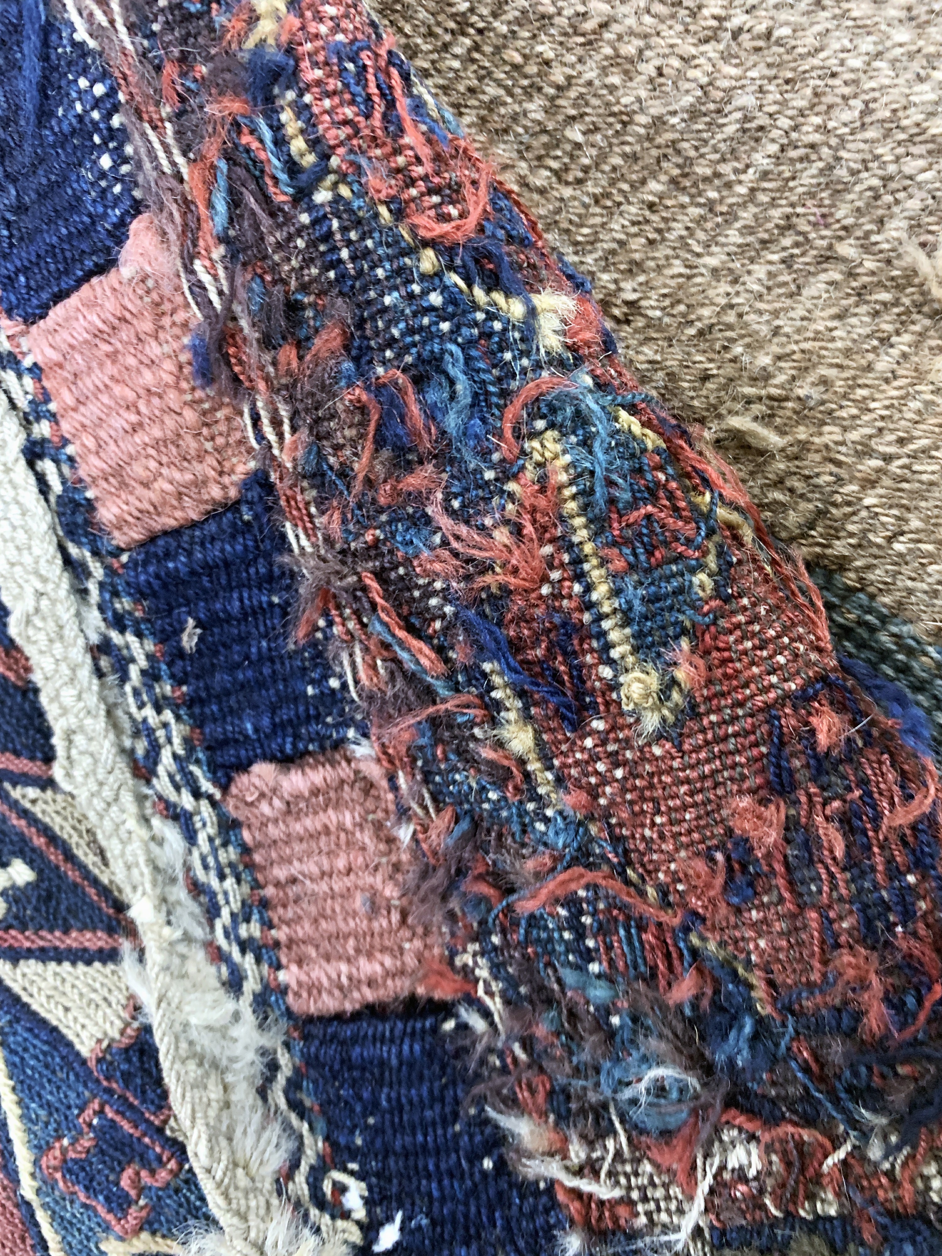 Detail d: Kelim Doppeltasche antik, Kaukasus, 19.Jhd,Wolle auf Wolle, ca. 100 x 40 cm, EHZ: 2-3