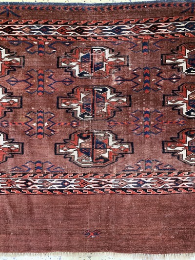27093908b - Tekke Tschowal antik, Turkmenistan, 19.Jhd,Wolle auf Wolle, ca. 123 x 76 cm, EHZ: 4 ...