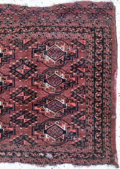 27093910a - Yomud Tschowal antik, Turkmenistan, 19.Jhd,Wolle auf Wolle, ca. 140 x 95 cm, EHZ: 4 ...