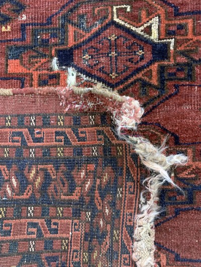 27093910d - Yomud Tschowal antik, Turkmenistan, 19.Jhd,Wolle auf Wolle, ca. 140 x 95 cm, EHZ: 4 ...