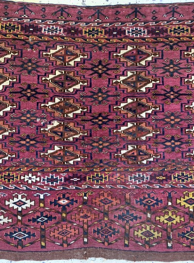 27093912b - Tekke Tschowal antik, Turkmenistan, um 1900, Wolle auf Wolle, ca. 122 x 78 cm, EHZ: 4 ...