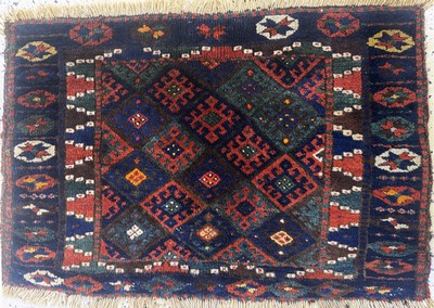 27093920a - 2 Lots´Jaf´antik, Persien, um 1900, Wolle auf Wolle, ca. 100 x 64 cm, EHZ: ...