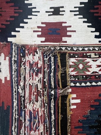 27093925c - Shahsawan Mafraschteil antik, Persien, um 1900, Wolle auf Wolle, ca. 85 x 72 cm, EHZ: 3 ...