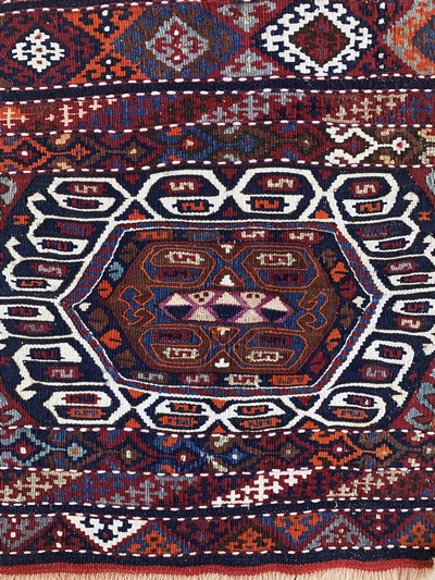 27093928c - 3 Lots Kelim-Taschenfront, Persien & Turkei, um 1900, Wolle auf Wolle, ca. 55 x 55 cm, ...