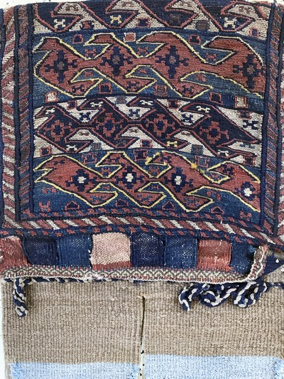 27093999a - Kelim Doppeltasche antik, Kaukasus, 19.Jhd,Wolle auf Wolle, ca. 100 x 40 cm, EHZ: 2-3 ...