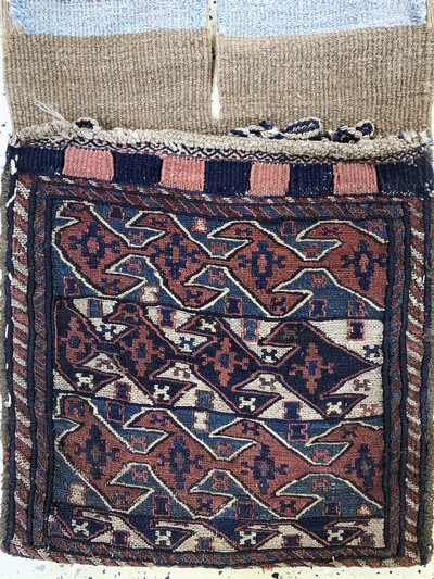 27093999b - Kelim Doppeltasche antik, Kaukasus, 19.Jhd,Wolle auf Wolle, ca. 100 x 40 cm, EHZ: 2-3 ...