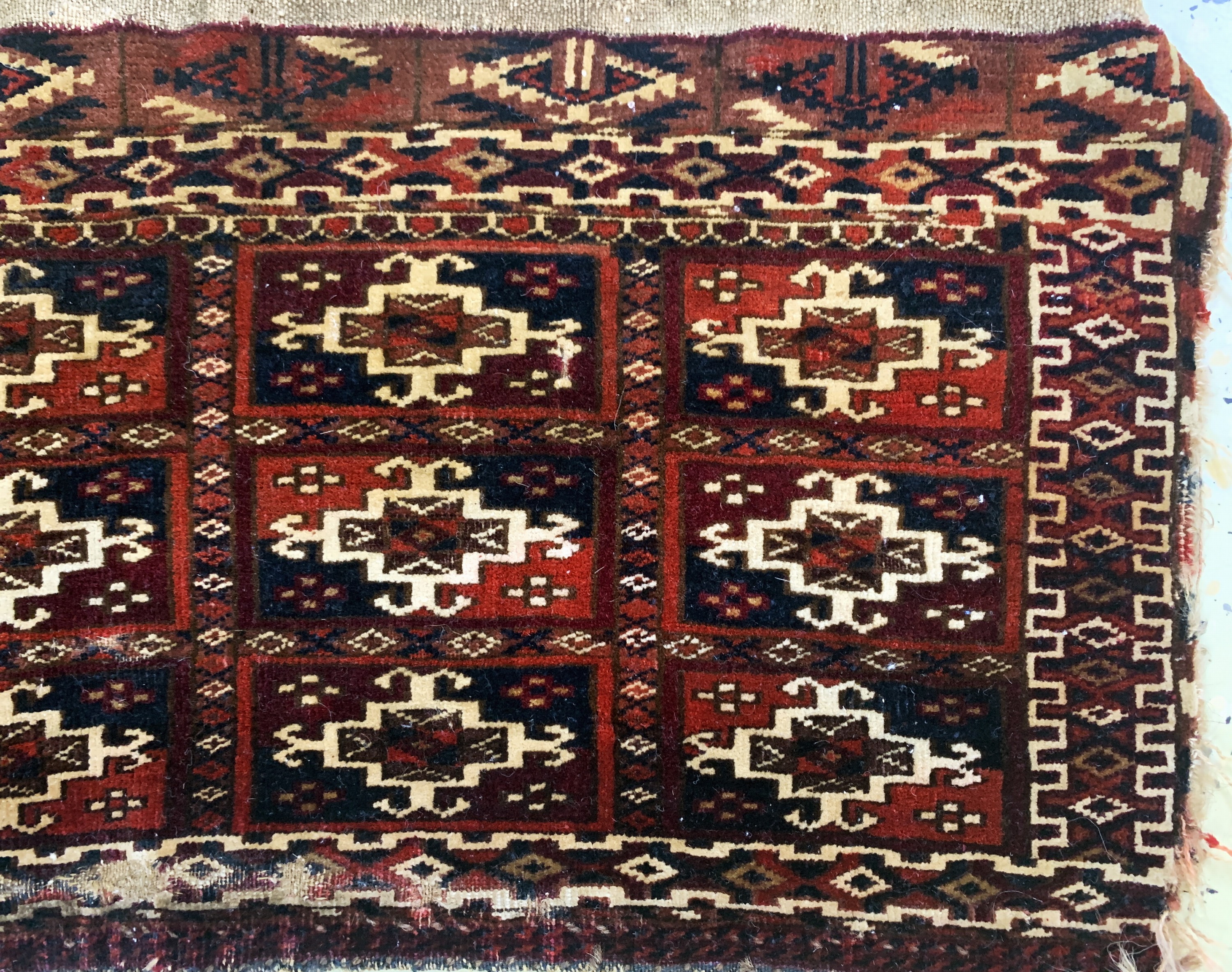 Detail d: 2 Lots Tekke Torba antik, Turkmenistan, 19.Jhd, Wolle auf Wolle, ca. 68 x 33 cm, EHZ: 3