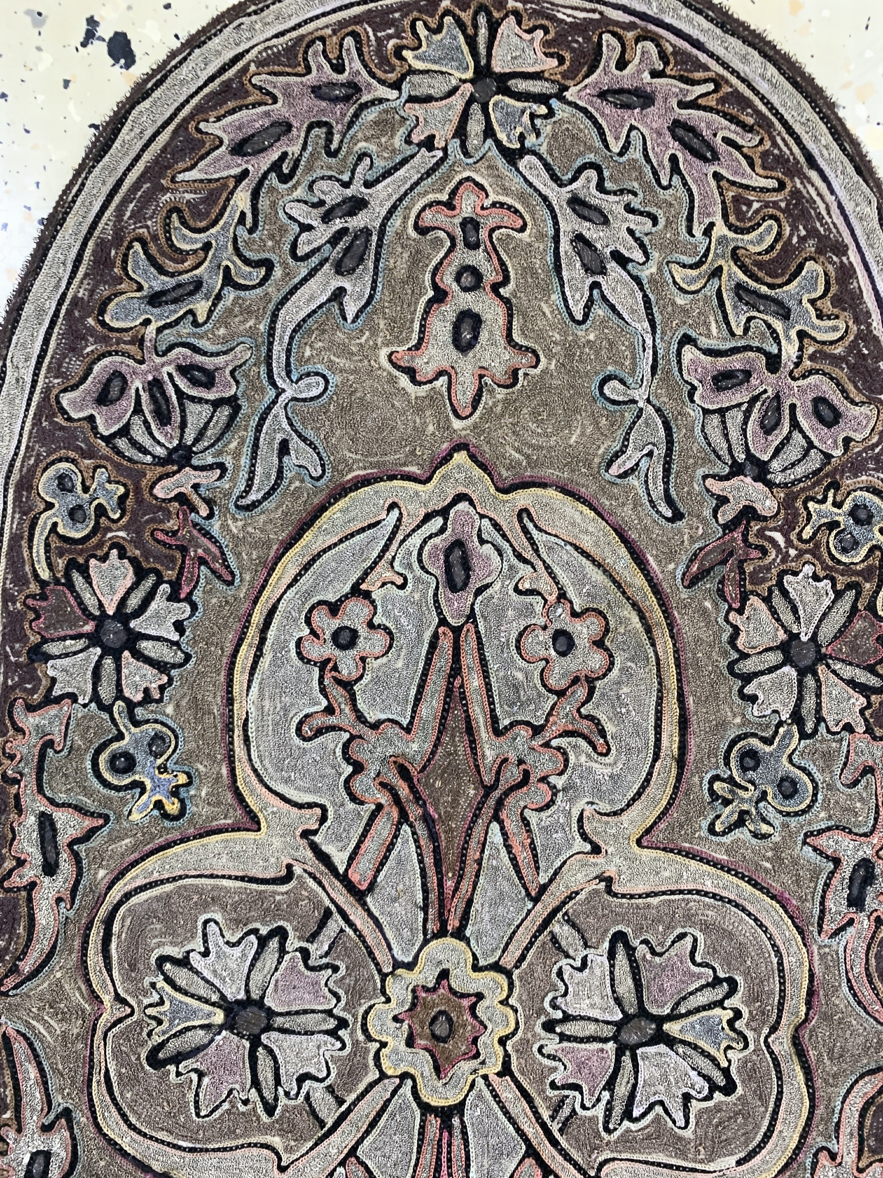 Detail d: 3 Lots osmanische Stickerei, Türkei, Anfang20.Jhd, Metall-Wollstickerei, ca. 80 x 38 cm, EHZ: 2-3