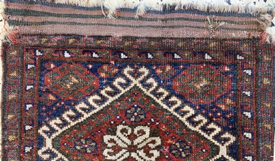 27094010a - Khamseh Taschenfront antik, Persien, 19.Jhd, Wolle auf Wolle, ca. 55 x 55 cm, EHZ: 2-3 ...