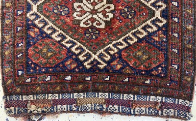27094010b - Khamseh Taschenfront antik, Persien, 19.Jhd, Wolle auf Wolle, ca. 55 x 55 cm, EHZ: 2-3 ...
